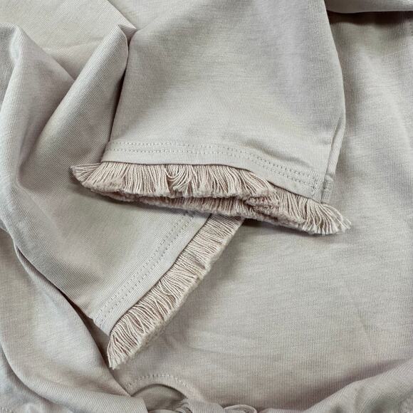 Spartina 449 Top Womens Large Hushed Violet Briella Tie Front Fringe New Classic - Picture 9 of 11